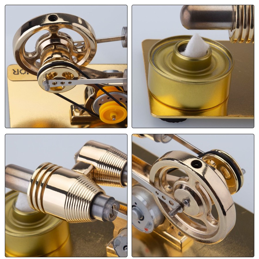 Stem Model enginediy | Stirling Engine With Electric Generator Single Cylinder Sterling Engine Model Toy Enginediy