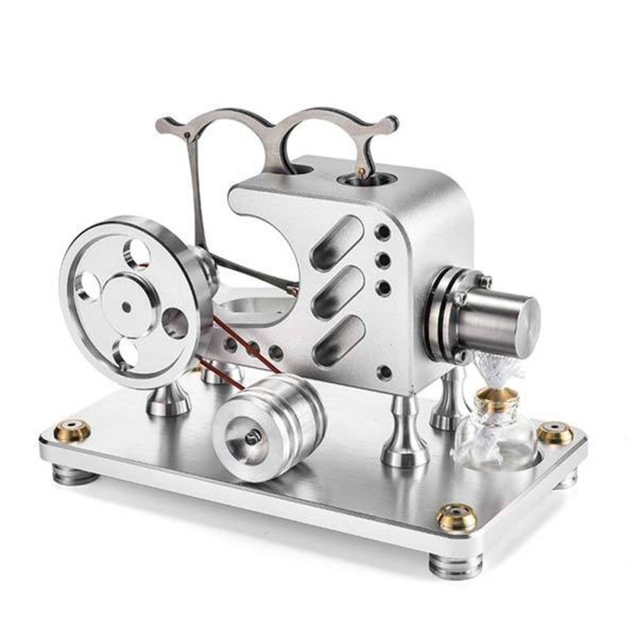 Model Engine Engine DIY Stirling Engine With Led | Hot Air Stirling Engine With Solid Metal Construction Education Toy Electricity Power Generator Motor Model ( T16-03 )