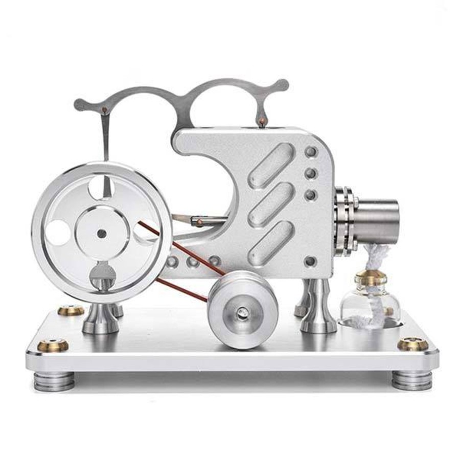 Model Engine Engine DIY Stirling Engine With Led | Hot Air Stirling Engine With Solid Metal Construction Education Toy Electricity Power Generator Motor Model ( T16-03 )