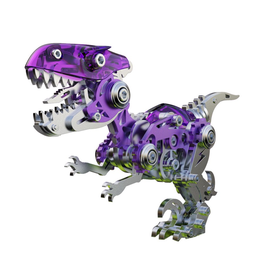 Diy Engine enginediy | 3D Metal Mechanical Dinosaur Model Kit Diy Velociraptor Assembly Model - 160Pcs