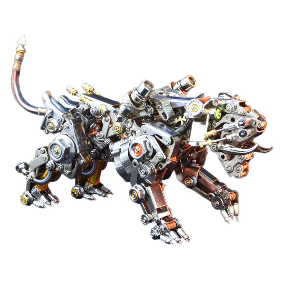 Diy Engine enginediy | 3D Metal Tiger Kit Assembly Smilodon Model Saber-Toothed Tiger - 650Pcs+