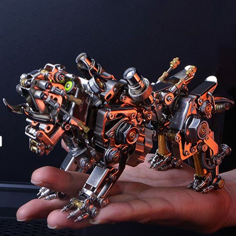 Diy Engine enginediy | 3D Metal Tiger Kit Assembly Smilodon Model Saber-Toothed Tiger - 650Pcs+