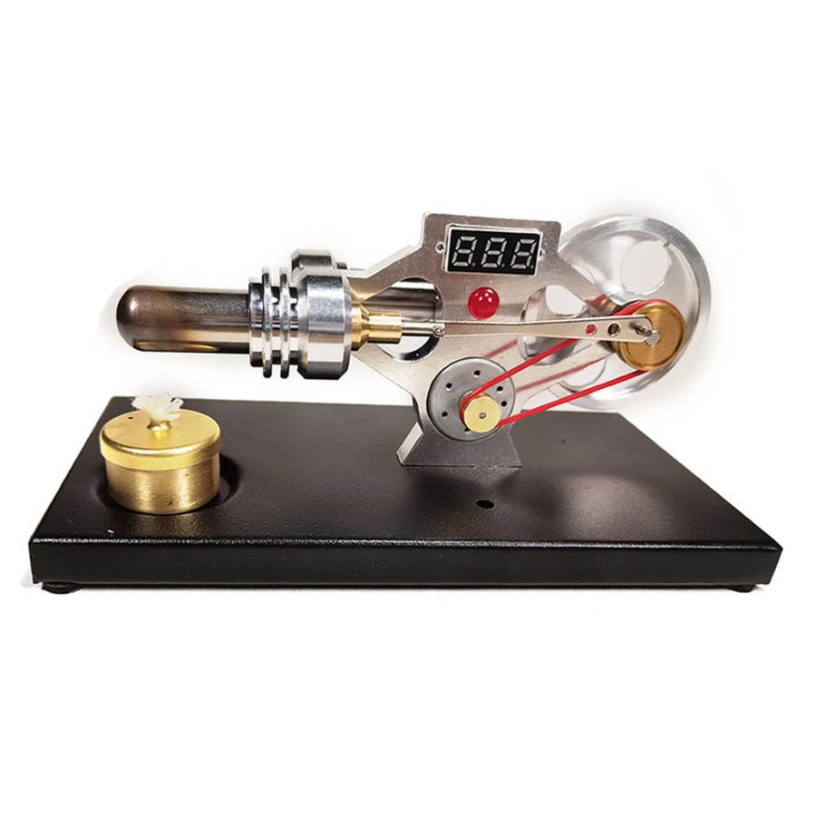 Stem Model enginediy | Enjomor -Type Stirling Engine Model With Voltage Digital Display Meter And Glow Lamp Bead - Stem Toy