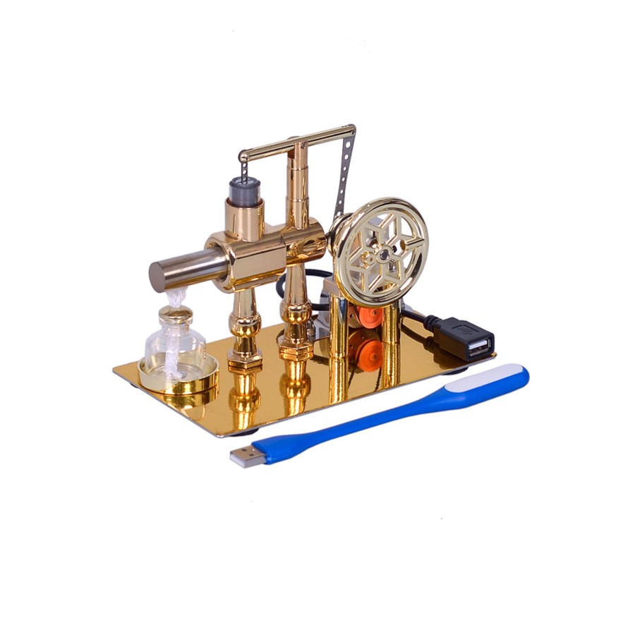 Stem Model Engine DIY | Enjomor Balance Single-Cylinder Hot Air Stirling Engine Model With Usb Light - Gift Collection