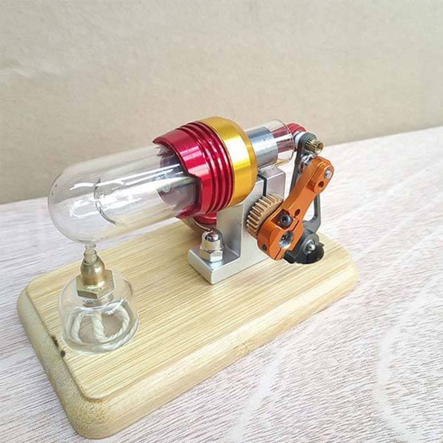 Model Engine Engine DIY Single Cylinder Stirling Engine | Mini Hot Air Stirling Engine Motor Model External Combustion Engine Educational Toy Kit