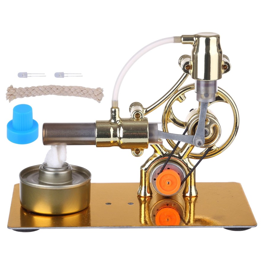 Stem Model enginediy | L-Type Single-Cylinder Stirling Engine Generator Model With Led Diode Science Experiment Teaching Model Toy Collection