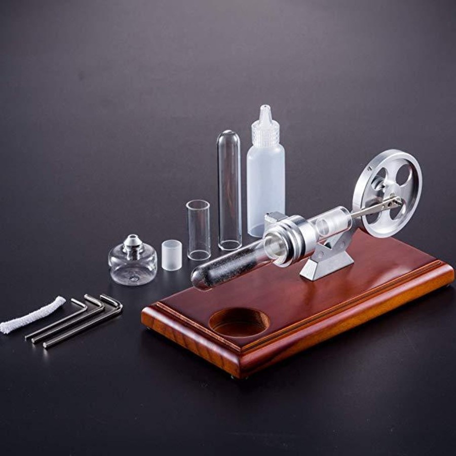 Model Engine enginediy Single Cylinder Stirling Engine | Hot Air Stirling Engine Model Thermoacoustic Engine Education Toy Electricity Power Rs-01 - Enginediy