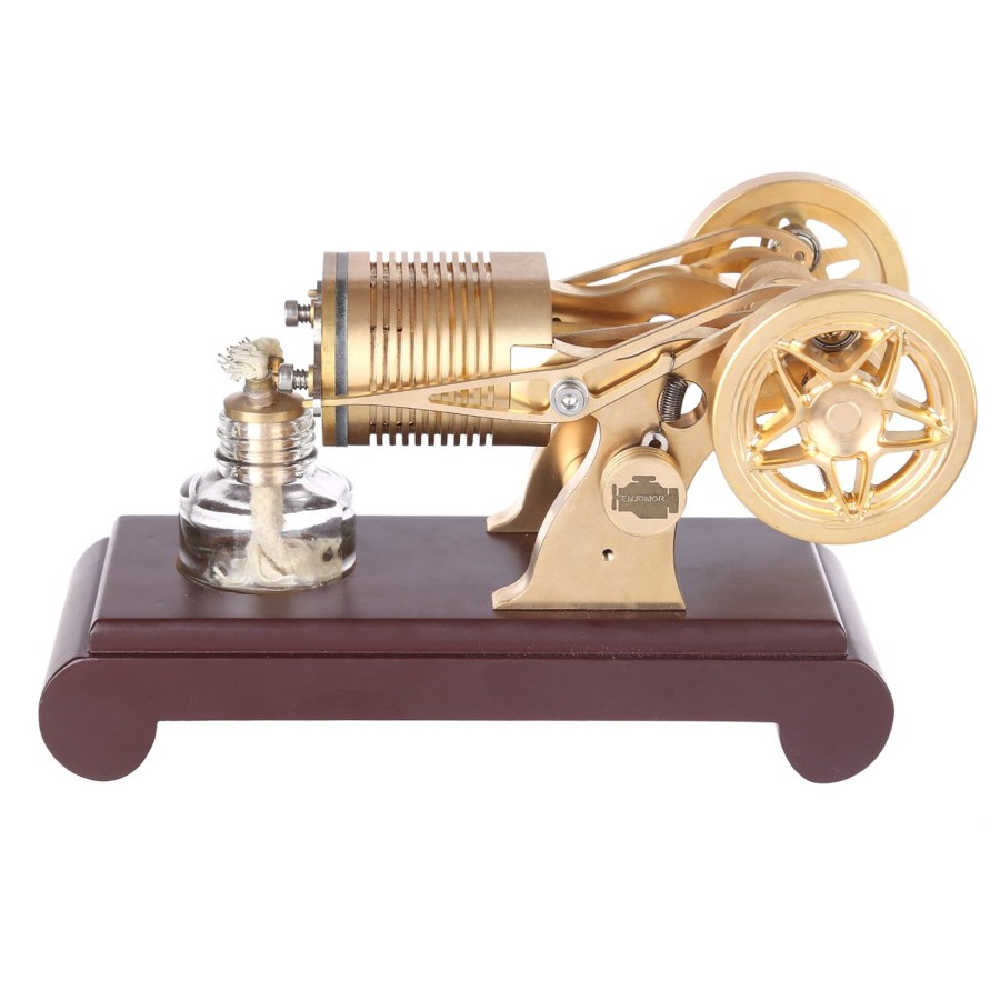 Model Engine Engine DIY Multi-Cylinder Stirling Engine | Enjomor 2 Cylinder Stirling Engine Model Kit Vacuum Engine Flame Licker Engine Flame Vacuum Engine Suction Fire Engine Model