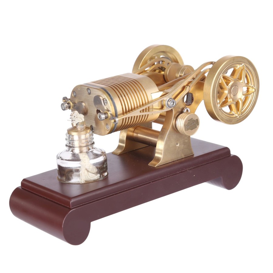 Model Engine Engine DIY Multi-Cylinder Stirling Engine | Enjomor 2 Cylinder Stirling Engine Model Kit Vacuum Engine Flame Licker Engine Flame Vacuum Engine Suction Fire Engine Model