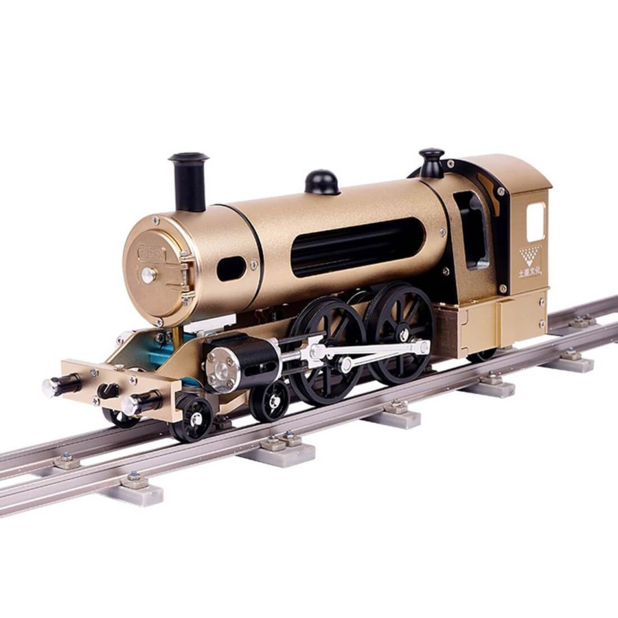 Diy Engine enginediy | Teching Steam Locomotive Train Assembly Engine Full Metal Hardest Build Kit With Track Gift Collection - 387Pcs