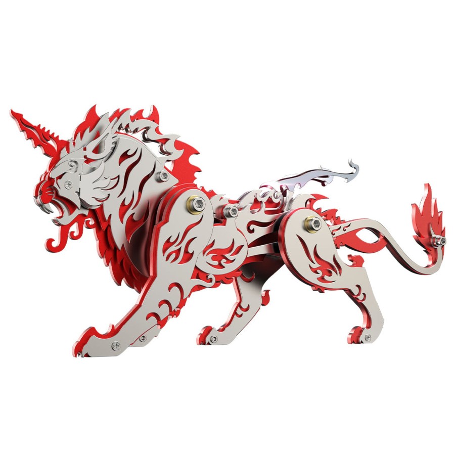 Diy Engine enginediy | 3D Puzzle Diy Model Kit Jigsaw Metal Tiger Model Ancient Chinese Beasts Mechanical Assembly Crafts