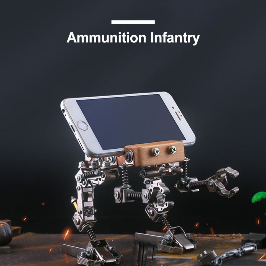 Diy Engine Engine DIY | 209Pcs Diy Mechanical Infantry Kit 3D Assembly Metal Phone Holder Model Toy