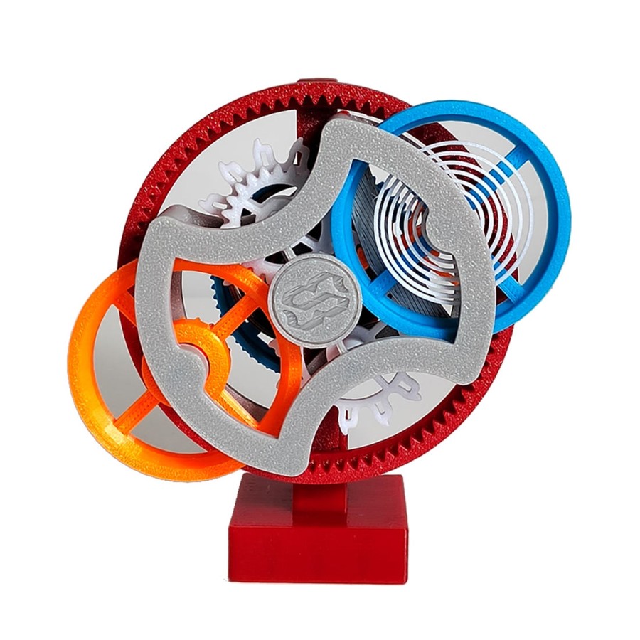 Stem Model enginediy | 3D Printed Tourbillon Double-Ring Flywheel Assembly Model Physics Experiment Teaching Model Educational Toy