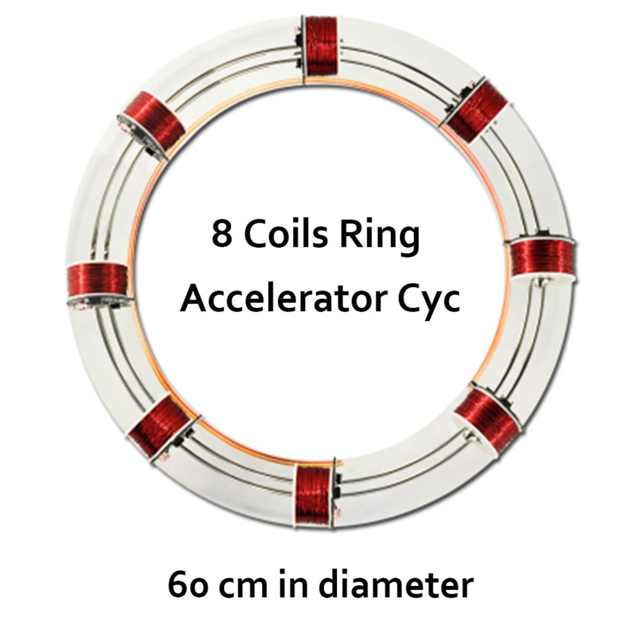 Stem Model Engine DIY | 8-Coil Circular Electromagnetic Accelerator Scientific Experiment Tool Diy Physics Toy With High Magnetic Beads