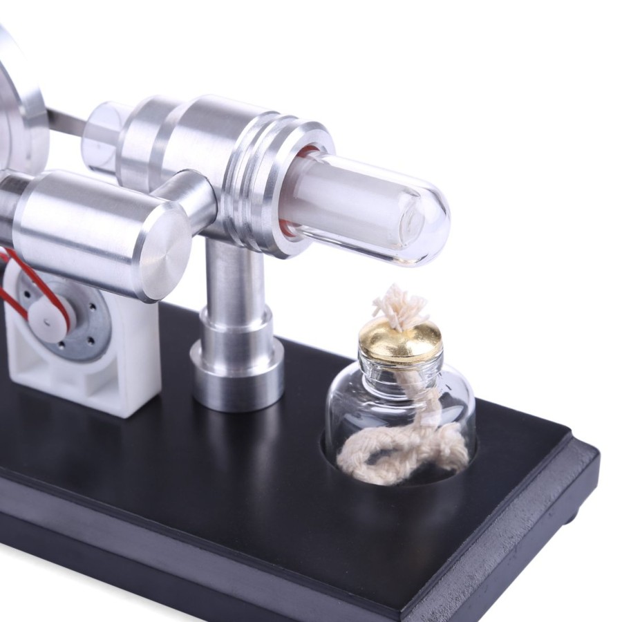 Stem Model enginediy | Stirling Engine Kit Double-Cylinder Stirling Engine Generator Electricity With Colorful Led Lights