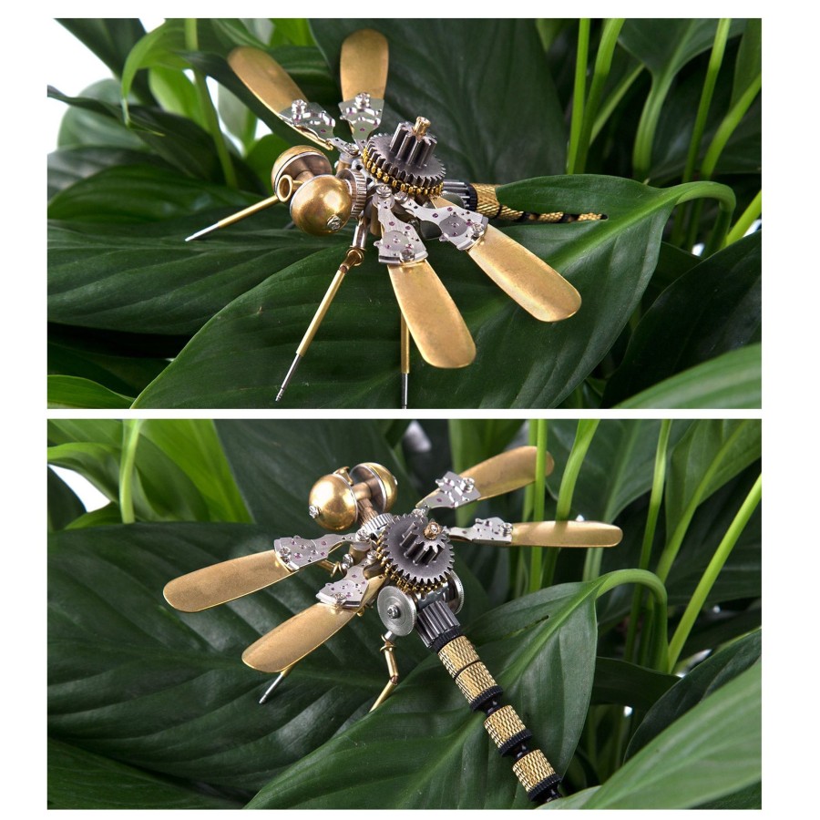 Diy Engine enginediy | 80Pcs Steampunk Insect Metal Model Kits Mechanical Crafts For Home Decor - Dragonfly