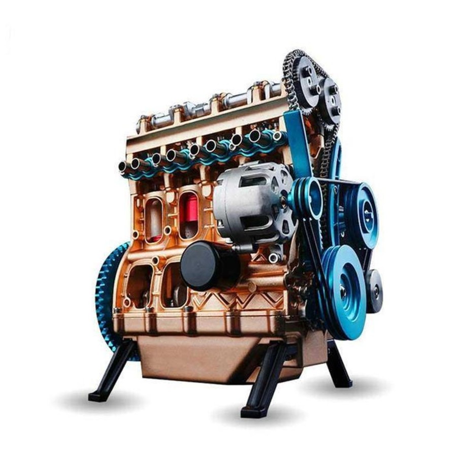 Model Engine enginediy | Teching L4 Engine Model Kit That Works - Build Your Own Engine - Full Metal 4 Cylinder Car Engine Kit Car Engine Model