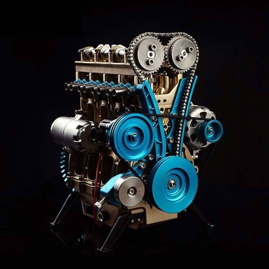 Model Engine enginediy | Teching L4 Engine Model Kit That Works - Build Your Own Engine - Full Metal 4 Cylinder Car Engine Kit Car Engine Model