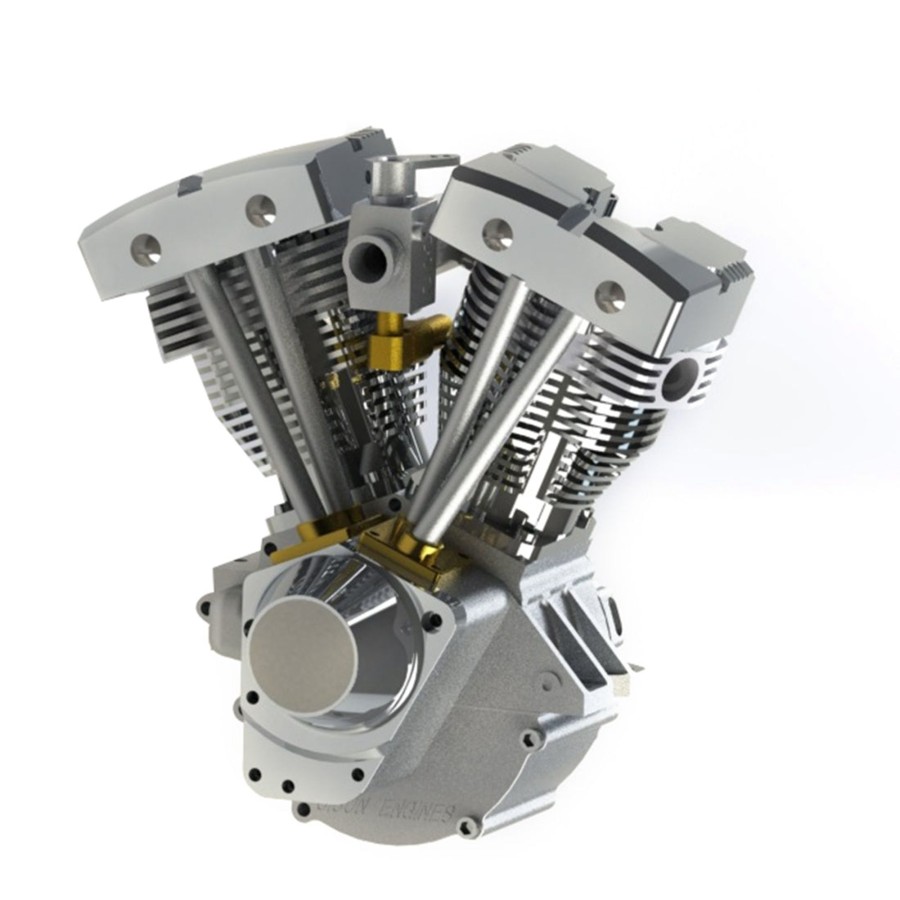 Accessories enginediy | Cison Fg-Vt157 15.7Cc Mini Ohv V-Twin V2 Shovelhead Engine 4-Stroke Air-Cooled Gasoline Engine Motorcycle Rc Engine Model