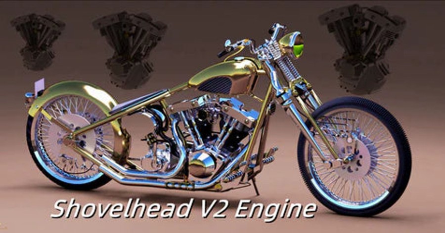 Accessories enginediy | Cison Fg-Vt157 15.7Cc Mini Ohv V-Twin V2 Shovelhead Engine 4-Stroke Air-Cooled Gasoline Engine Motorcycle Rc Engine Model