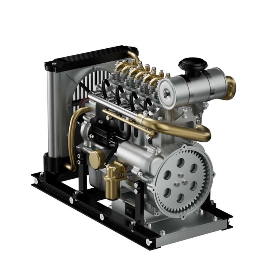 Model Engine enginediy | L4 Diesel Engine Model Kit That Works - Build Your Own Diesel Engine - Teching 1: 10 Full Metal Mini L4 4 Cylinder Engine Ohv Inline 4 Cylinder Engine Model Kit 300+Pcs