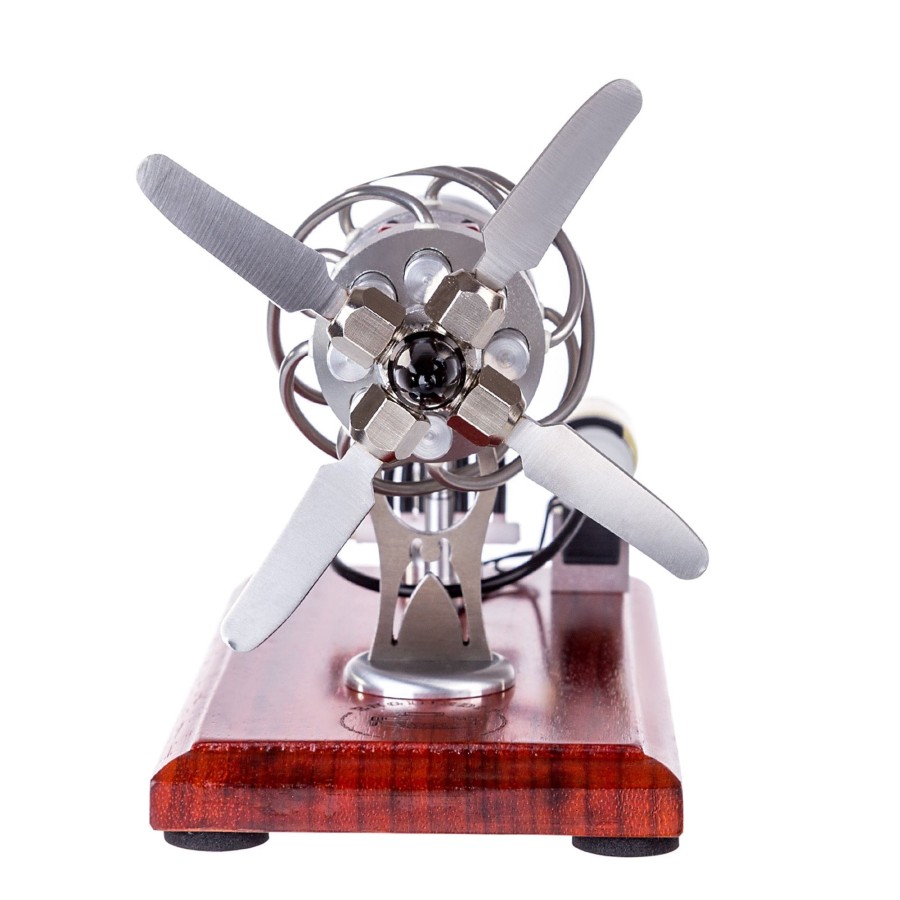 Model Engine enginediy Multi-Cylinder Stirling Engine | Enginediy 16 Cylinder Swash Plate Stirling Engine Generator Model With Voltage Digital Display Meter And Led