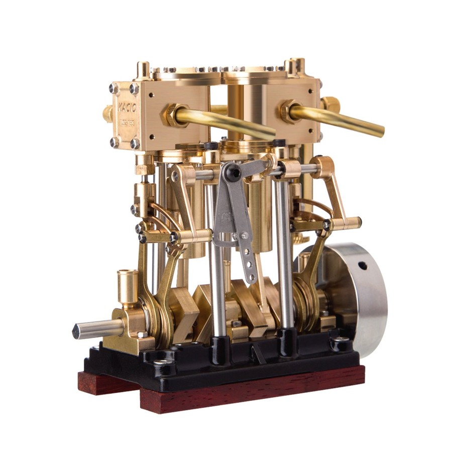 Model Engine enginediy | Kacio Ls2-13S Vertical Steam Engine 2-Cylinder Reciprocating Steam Engine With Oil Cup Reverse Rotation Steam Model Boat