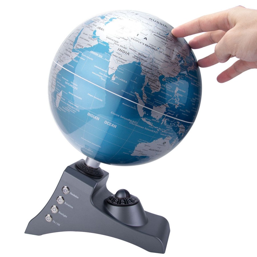 Stem Model enginediy | Teching Illuminated Rotating World Globe Educational Desktop Globe Display Model Multifunctional Globe For Education Geography Decor