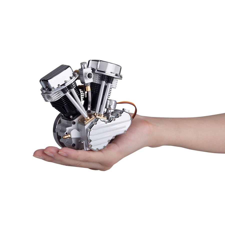 Model Engine enginediy | Cison Fg-Vt9 9Cc V-Twin V2 Engine 4-Stroke Dual Black Cylinder 4-Stroke Air-Cooled Motorcycle Gasoline Engine