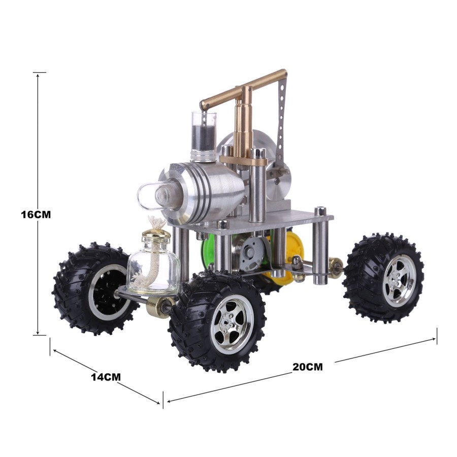 Model Engine enginediy Stirling Engine Vehicle | Balance Type Hot Air Single Cylinder Stirling Engine Car Model Science Experiment Educational Toy