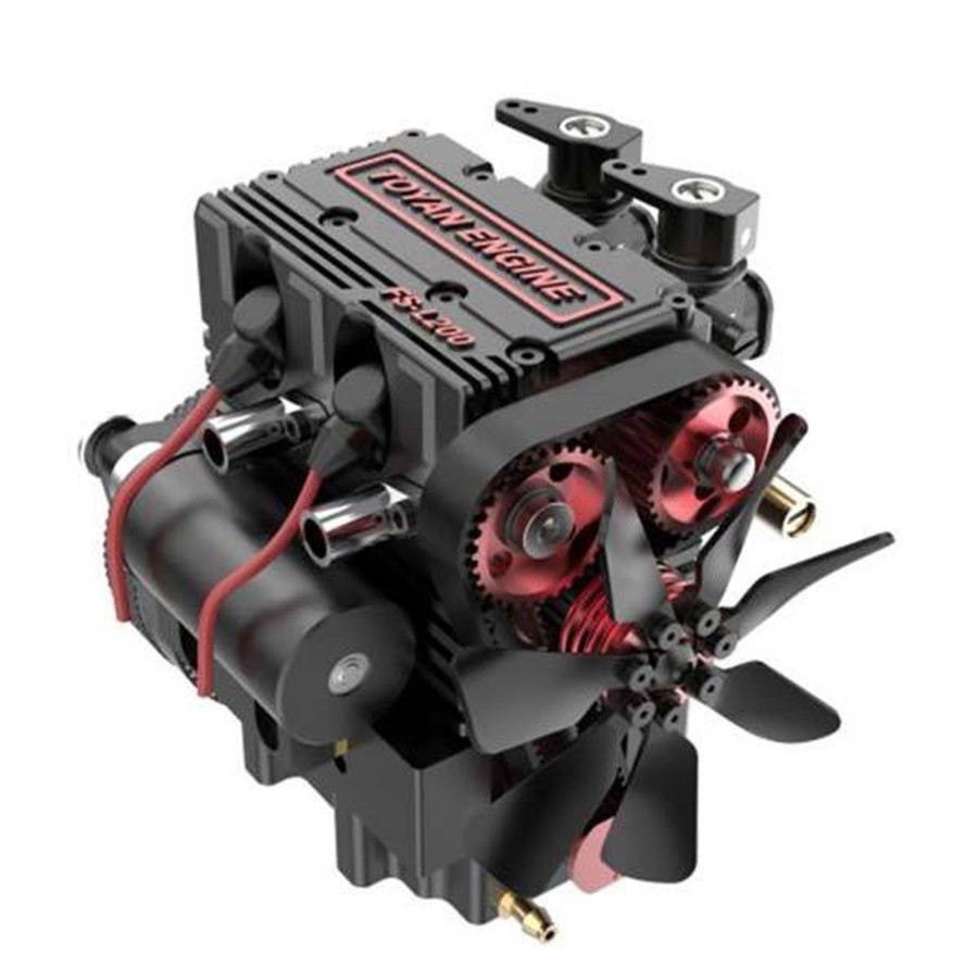 Model Engine enginediy | Toyan Fs-L200 Engine 2 Cylinder 4 Stroke Nitro Engine Model Kit - Build Your Own Engine That Works