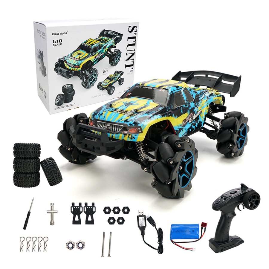 Rc Engine & Model Engine DIY | Rc Car 1/10 45Km/H 4Wd 2.4G New Structure High-Speed Rc Car Stunt All-Terrain Electric Off-Road Vehicle Rc Monster Truck Model For Children Adults