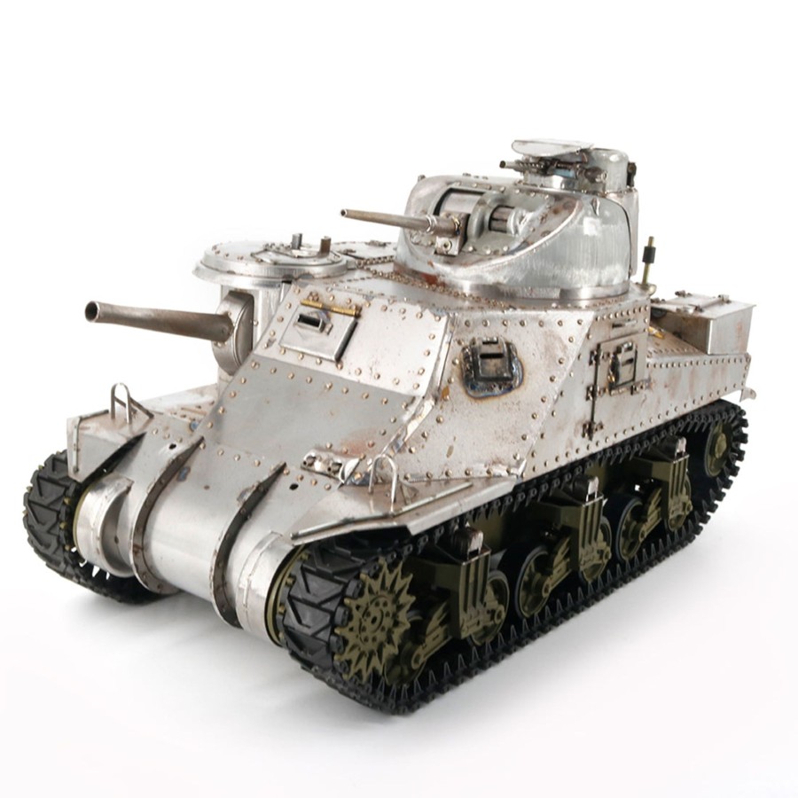 Rc Engine & Model Engine DIY | 1:16 2.4G Rc Tank Hand Made Simulation Metal American M3 Light Tank Model Toy