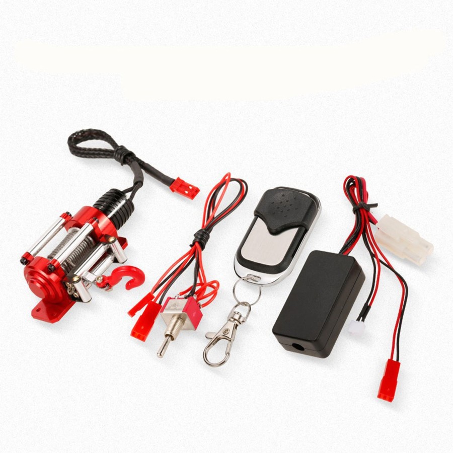 Accessories Engine DIY | Metal Electric Winch Steel Rope Hook With Wireless Remote Controller For Hsp 1/10 Traxxas Redcat Hpi Tamiya Cc01 Rc Crawler