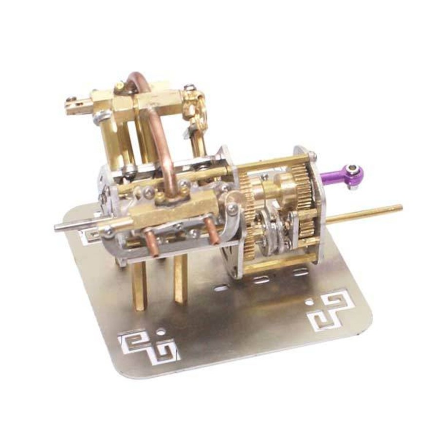 Accessories enginediy | Mini V4 Steam Engine Model With Reverse Gearbox Toy Creative Gift