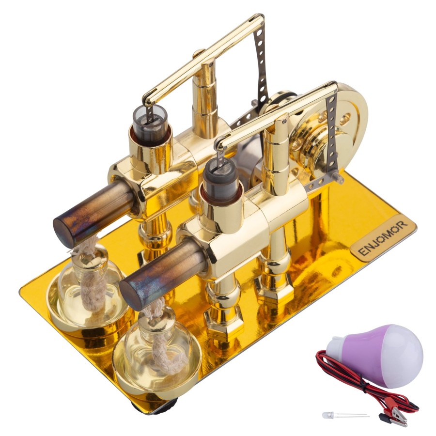 Model Engine enginediy Stirling Engine With Led | Enjomor Hot Air Balance Stirling Engine Model With Led Bulb - Gift Collection