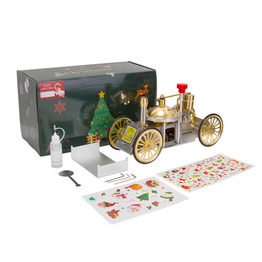 Model Engine enginediy | Enjomor Antique Metal Steam-Powered Car Model Retro Steam Engine Model Car Stem Toy Christmas Gift Collection