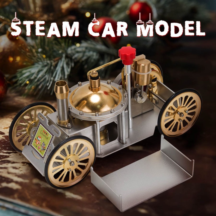 Model Engine enginediy | Enjomor Antique Metal Steam-Powered Car Model Retro Steam Engine Model Car Stem Toy Christmas Gift Collection