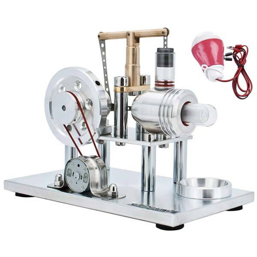 Diy Engine enginediy | Hot Air Stirling Engine Kit Electricity Generator With Colorful Led And Bulb - Enginediy