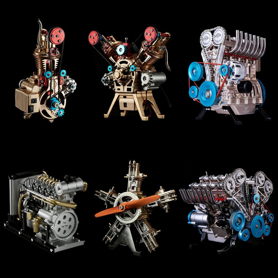 Model Engine enginediy | Teching Full Metal Car Engine Model Kit That Works - Build Your Own Engines - Gift Collection