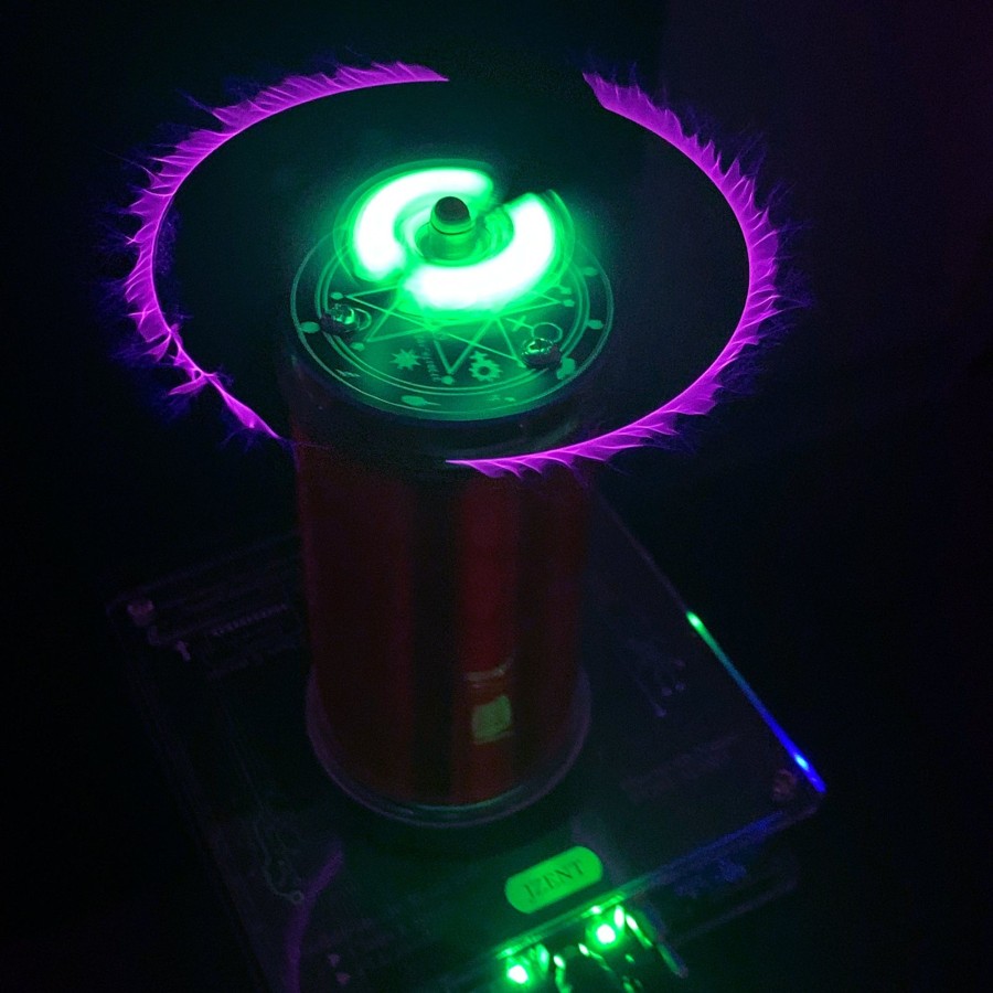 Stem Model enginediy | Bluetooth Square Wave Music Tesla Coil Scientific Experiment Toy With 20Cm Artificial Lightning - Rotating Type