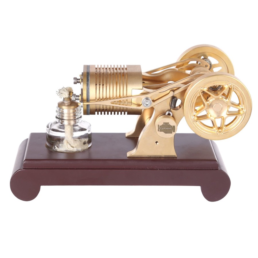 Diy Engine Engine DIY | Enjomor 2 Cylinder Stirling Engine Model Kit Vacuum Engine Flame Licker Engine Flame Vacuum Engine Suction Fire Engine Model