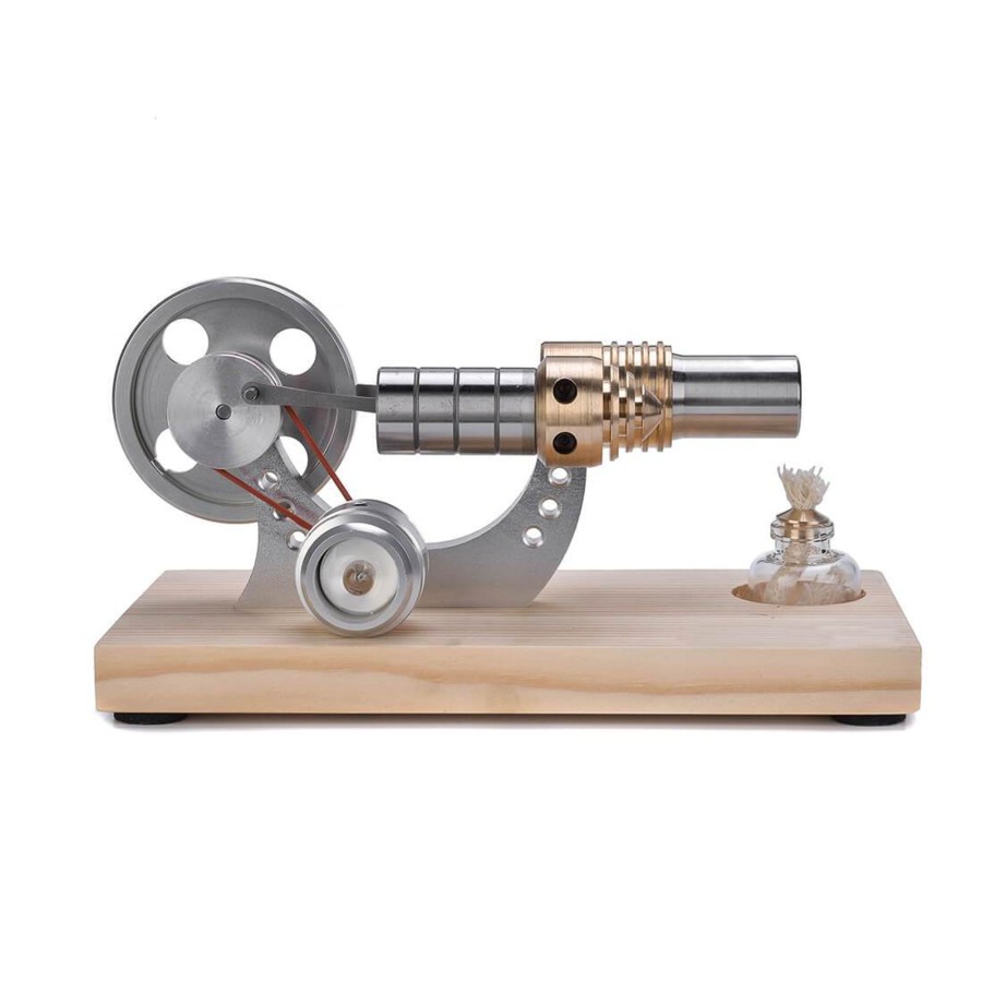 Stem Model Engine DIY | Stirling Engine Model With Wood Base Led Stirling Engine Electricity Generator Toy - Enginediy