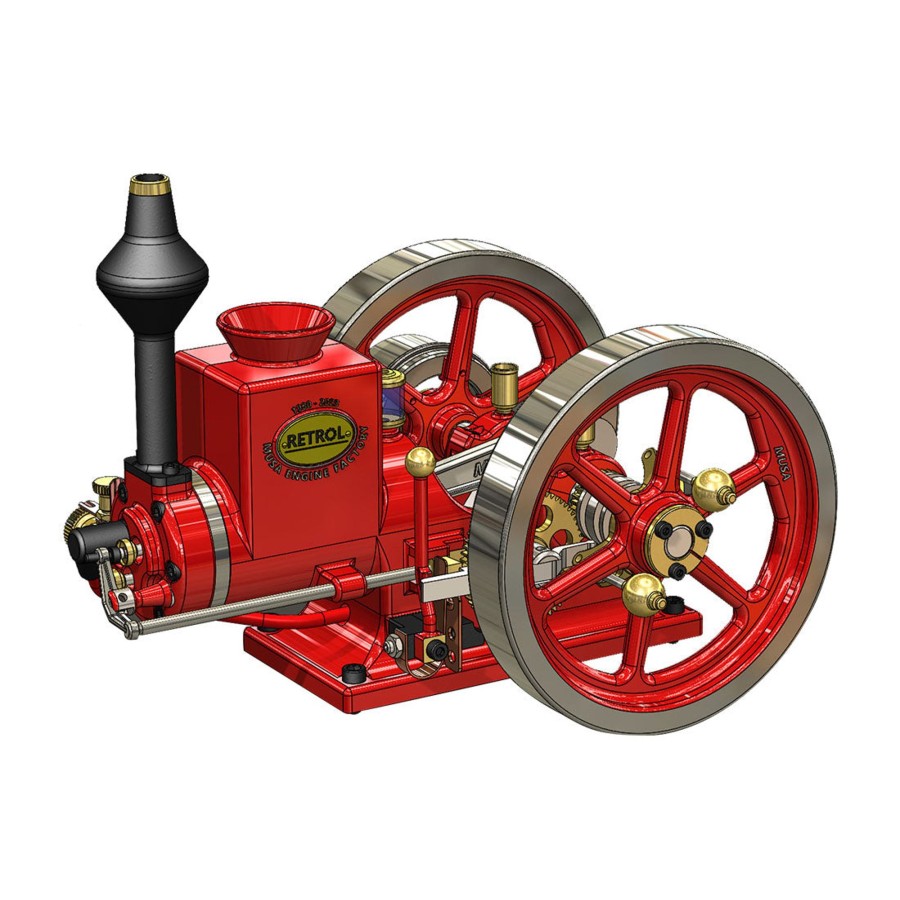 Model Engine enginediy | Retrol Hm-01 7Cc Antique Hit And Miss Engine 4-Stroke Stationary Engine Horizontal Ic Engine Model That Works