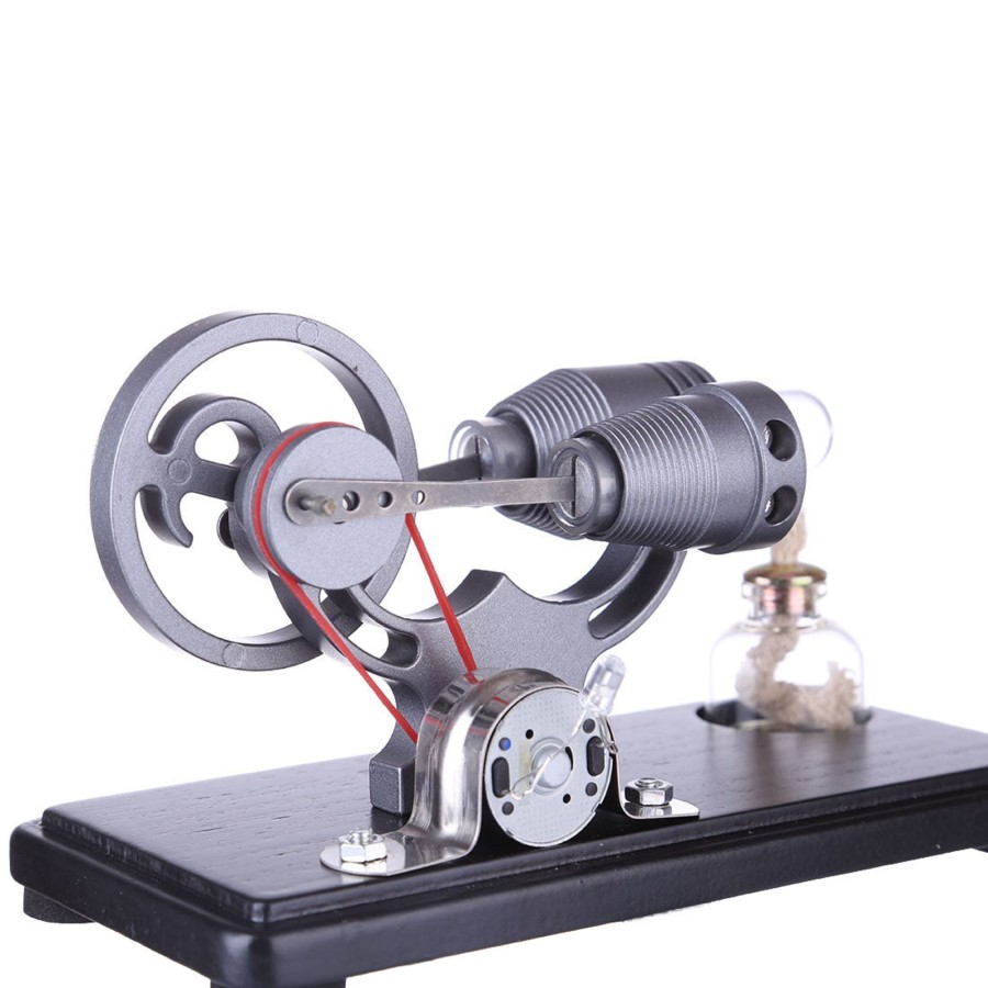 Stem Model enginediy | Enjomor Retro -Shape Stirling Engine Kit Generator With Led Lights - Stem Toy