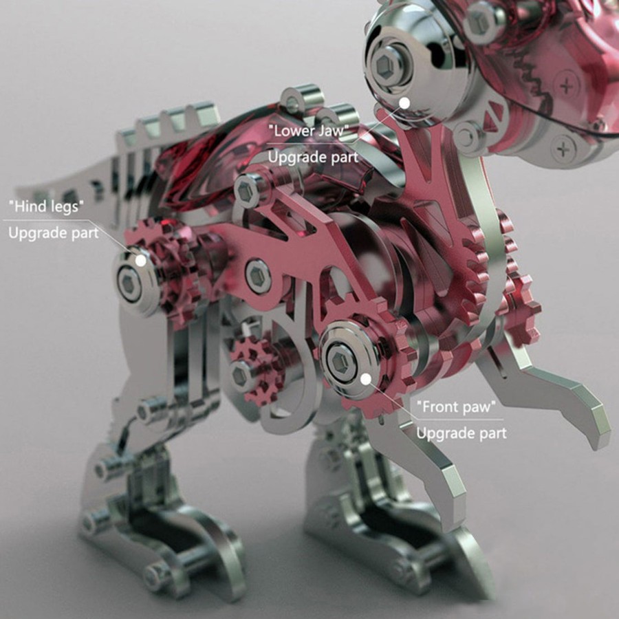 Diy Engine enginediy | 3D Metal Mechanical Dinosaur Model Kit Diy Parasaurolophus Assembly Model - 160Pcs