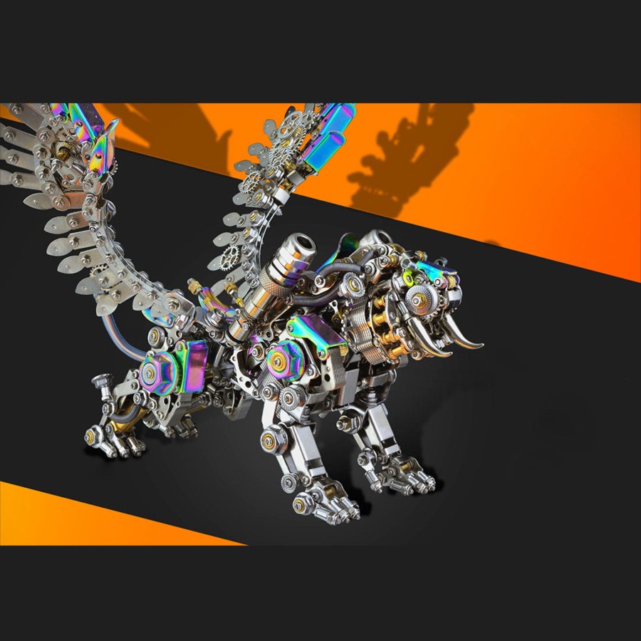 Diy Engine enginediy | 3D Metal Puzzle Tiger Model Kit Bengal Tiger And Smilodon With Wing-700Pcs+