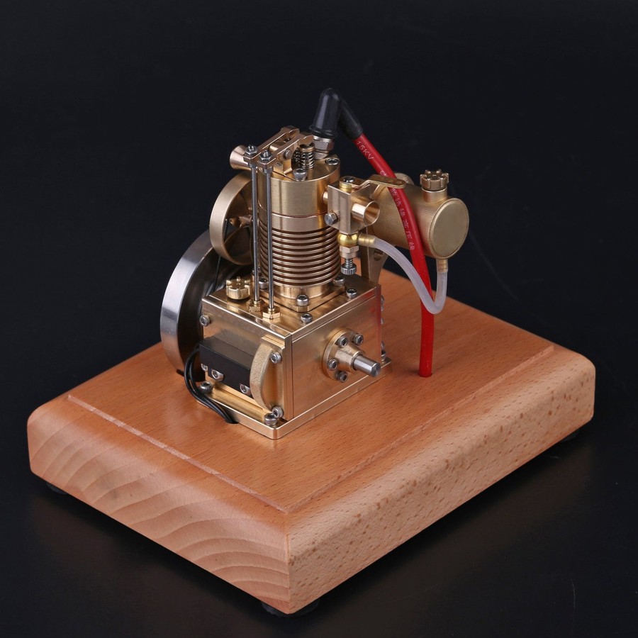 Model Engine enginediy | M16 1.6Cc Mini 4 Stroke Gasoline Engine Model Vertical Air-Cooled Single-Cylinder Engine With Wooden Base