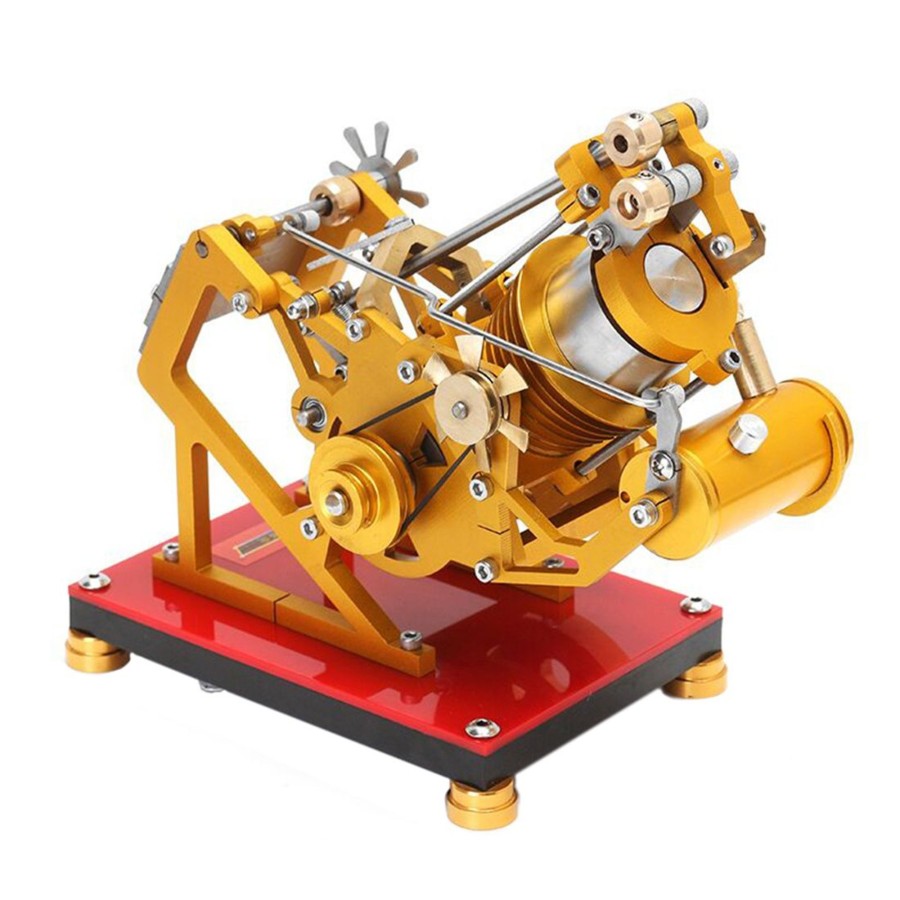 Model Engine enginediy Vacuum Engine | Saihu V1-45 Stirling Engine Kit Golden Flame Licker Eater Vacuum Engine Model Gift Collection