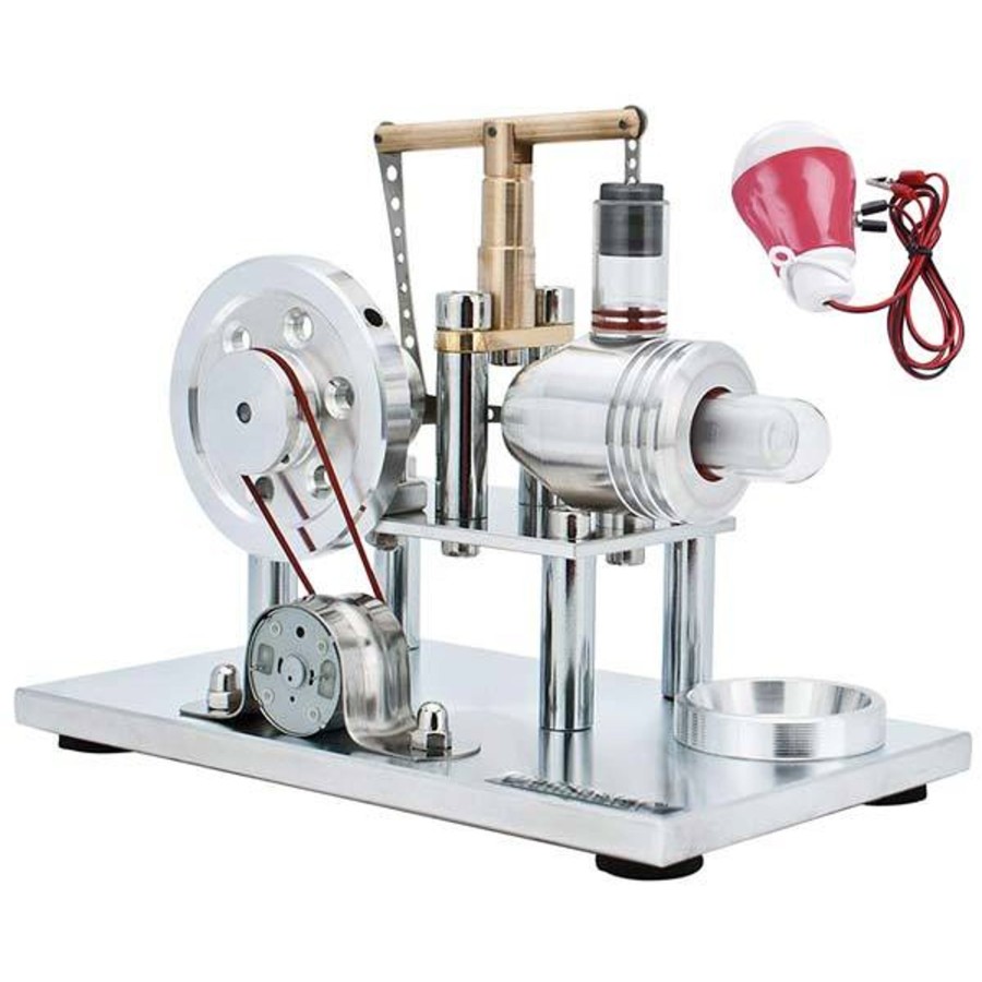 Stem Model enginediy | Hot Air Stirling Engine Kit Electricity Generator With Colorful Led And Bulb - Enginediy